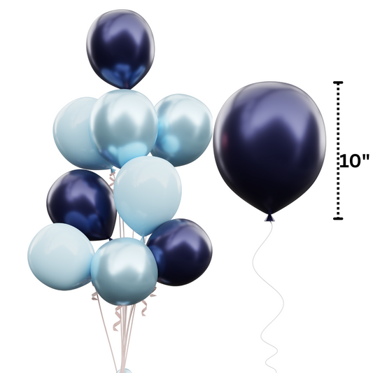 10" Metal Gold Latex Balloon- 8 counts