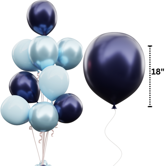 18" Metal Gold Latex Balloon- 5 counts