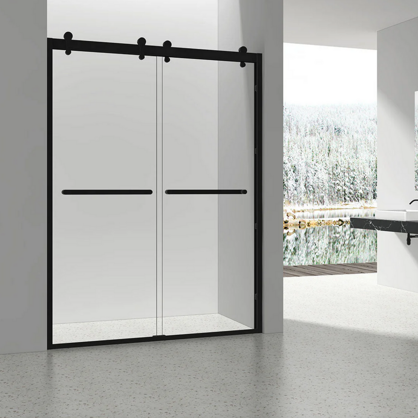 Frameled Sliding Shower Door