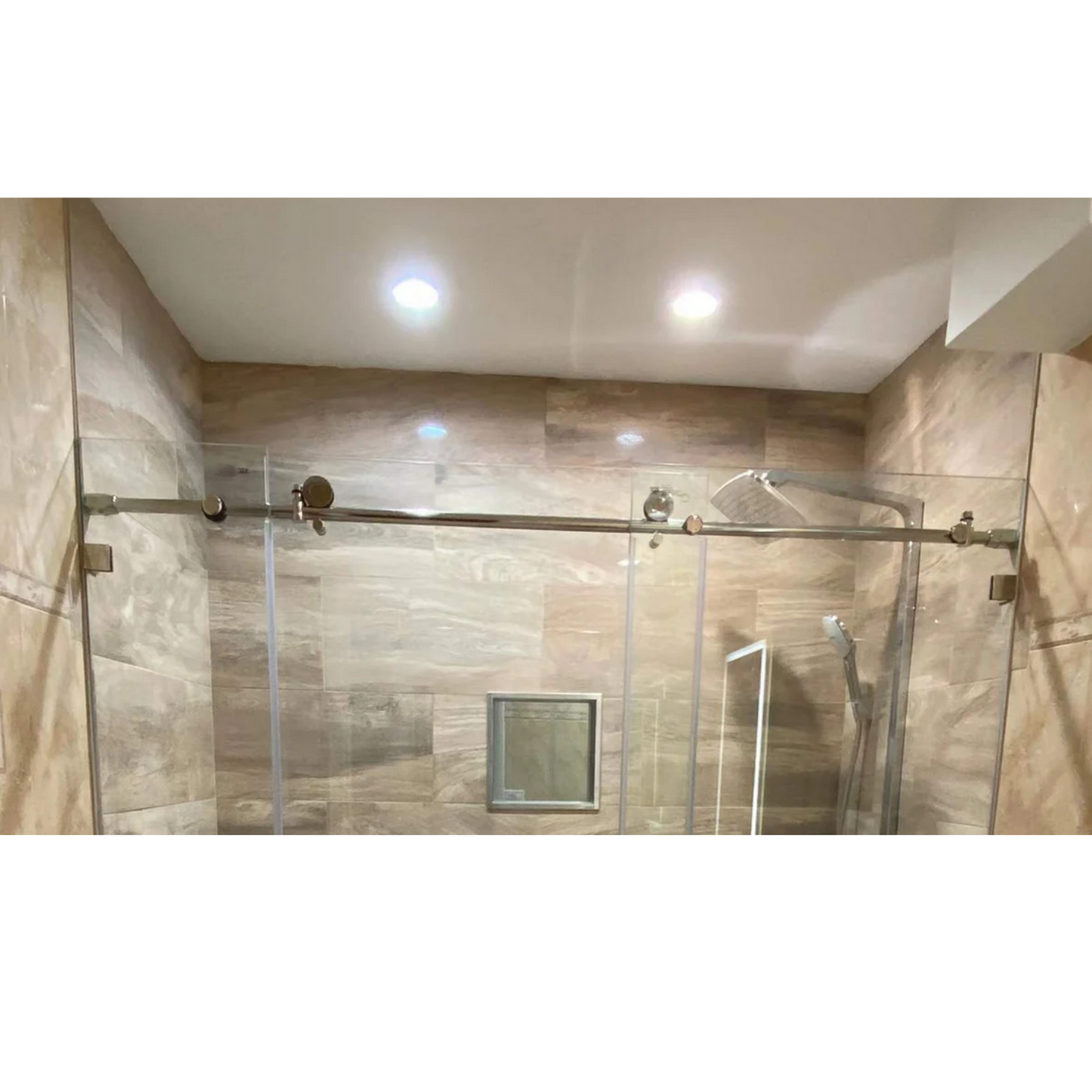 Frameless 3 Glass Panels - Sliding Shower Door