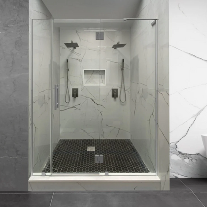 Frameless 3 Glass Panels - Hinge on Glass Panel