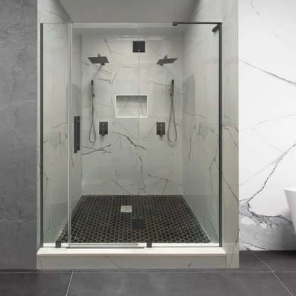 Frameless 3 Glass Panels - Hinge on Glass Panel