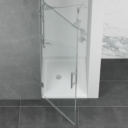 Frameless Single Glass Panel Hinge on Wall Shower Door