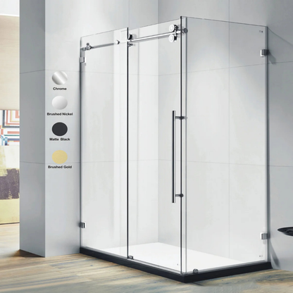 Frameless Single Sliding Shower Door + Return Panel