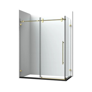 Chrome Frameless Single Sliding Shower Door + Return Panel