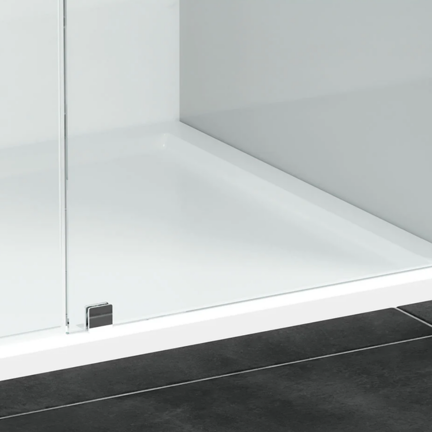 Frameless Double Glass Panel Hinge on Wall Shower Door