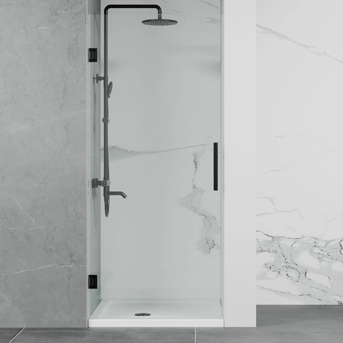 Frameless Single Glass Panel Hinge on Wall Shower Door