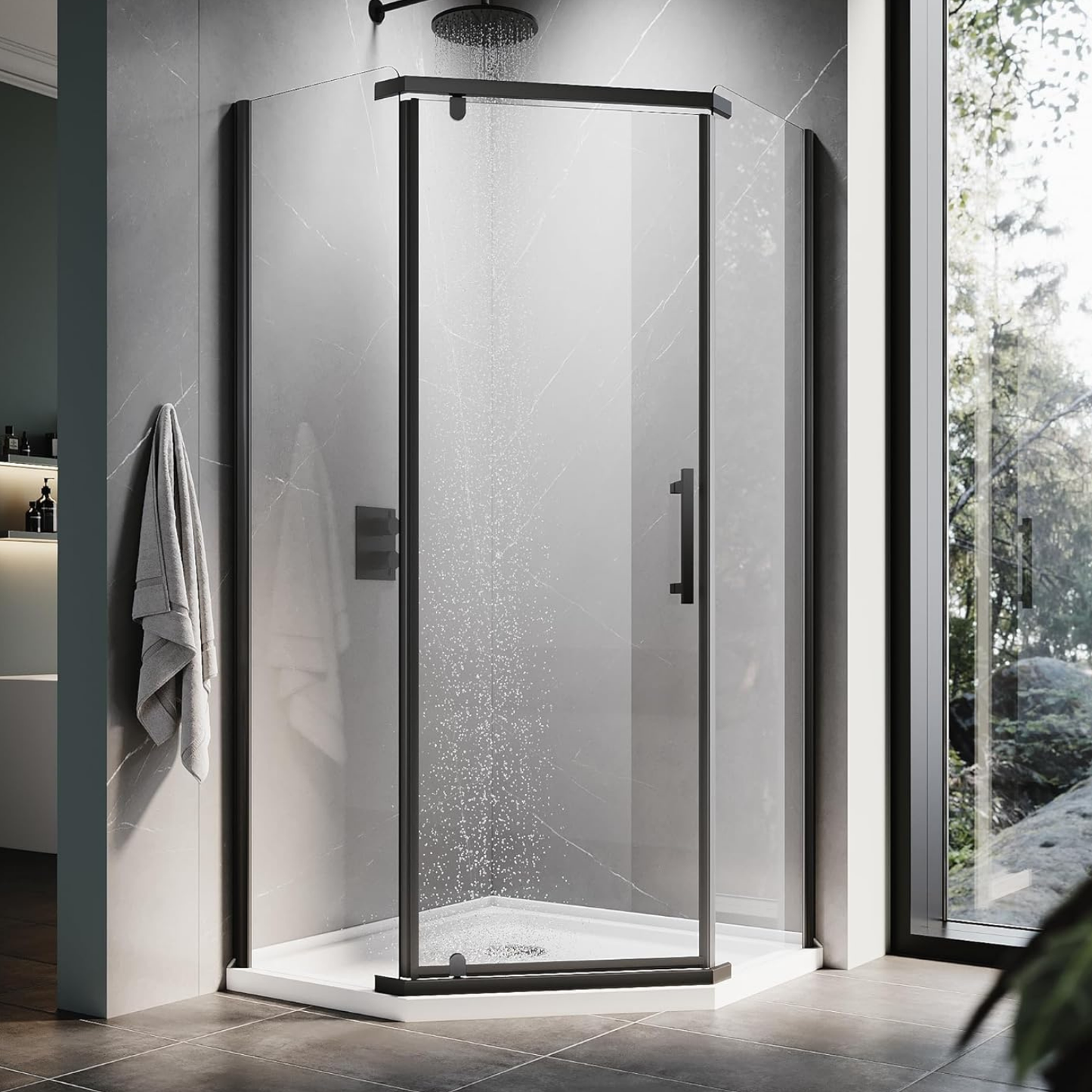 Angle Hinge shower door