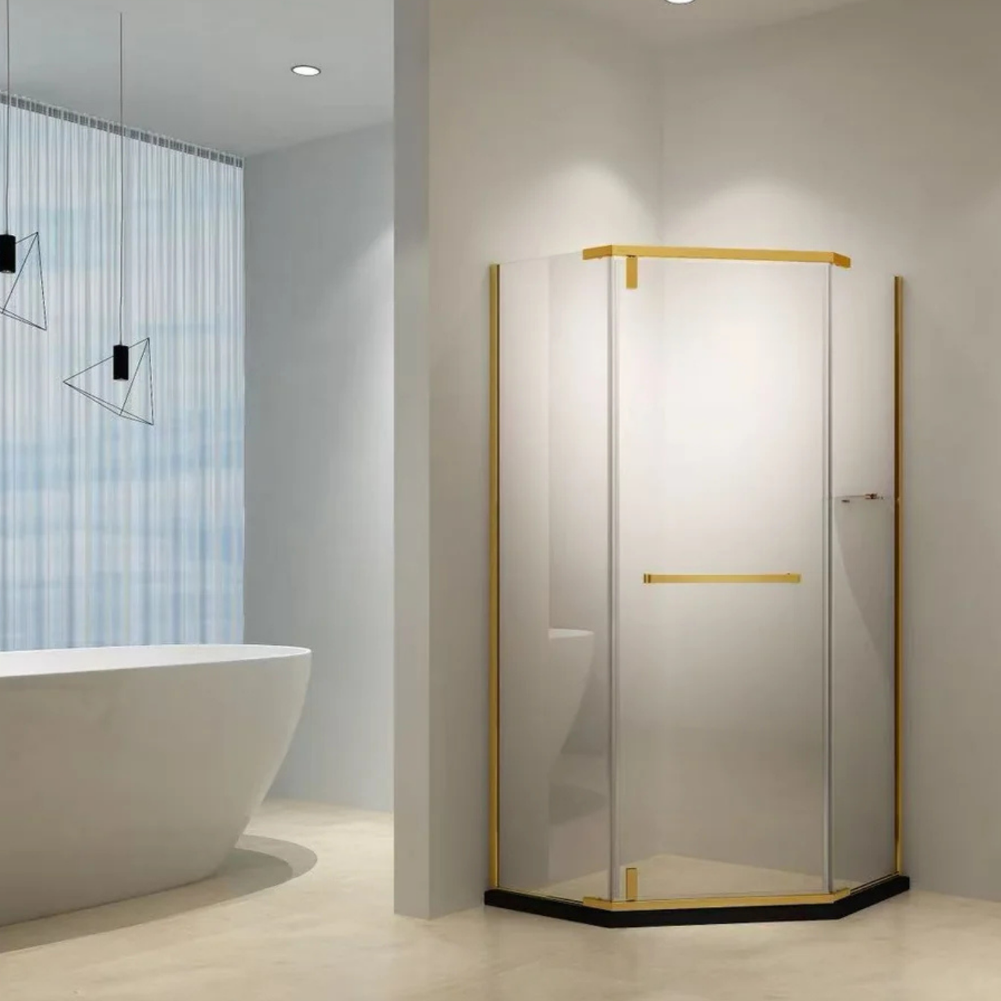 Angle Hinge shower door