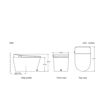 Smart Bidet Toilet - Elongated One Piece Toilet Set