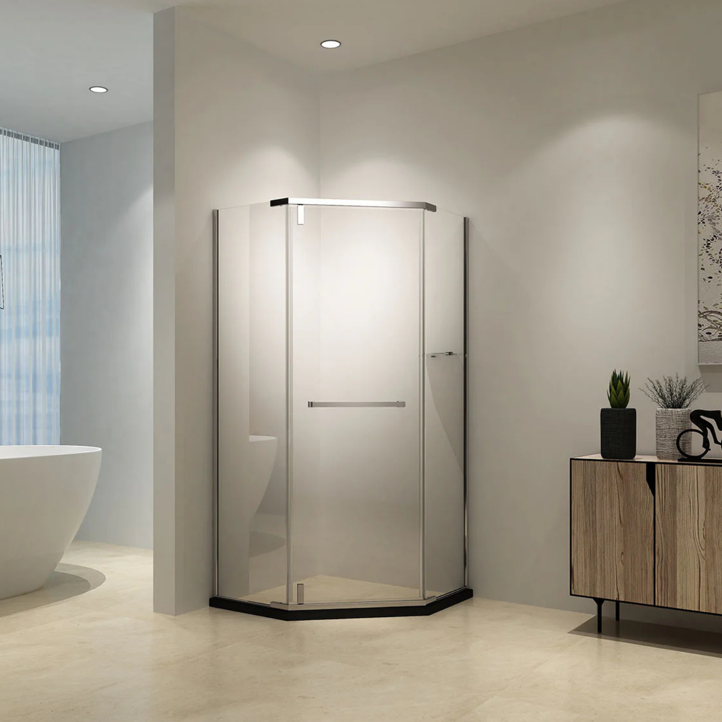 Angle Hinge shower door