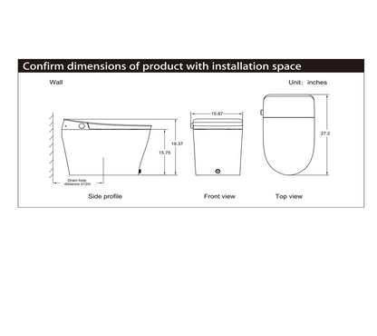 One-Piece Smart Toilet Set - 12" Rough - Elongated