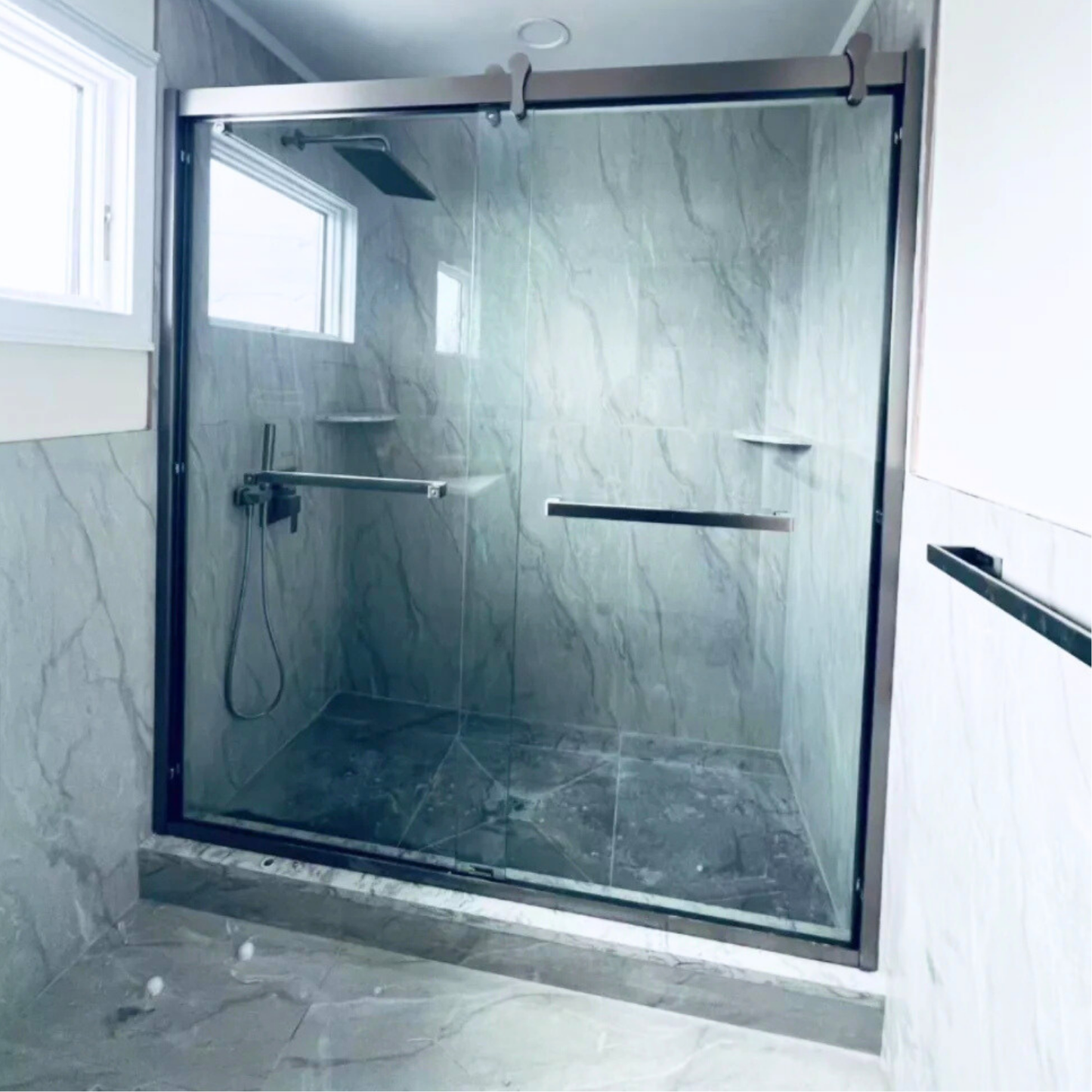 Farm-house Design Frame Sliding Shower Door