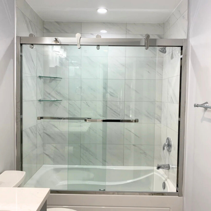 Farm-house Design Frame Sliding Shower Door