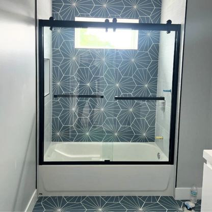 Farm-house Design Frame Sliding Shower Door