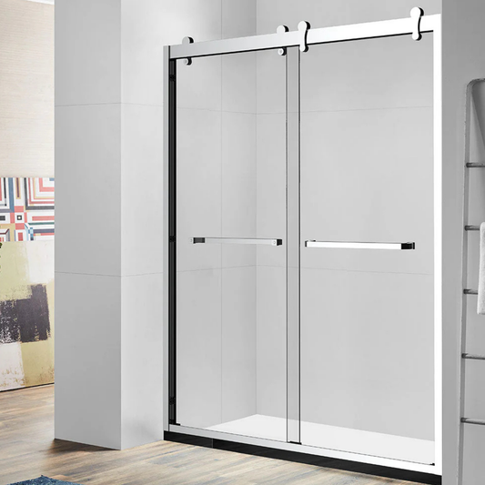 Farm-house Design Frame Sliding Shower Door +