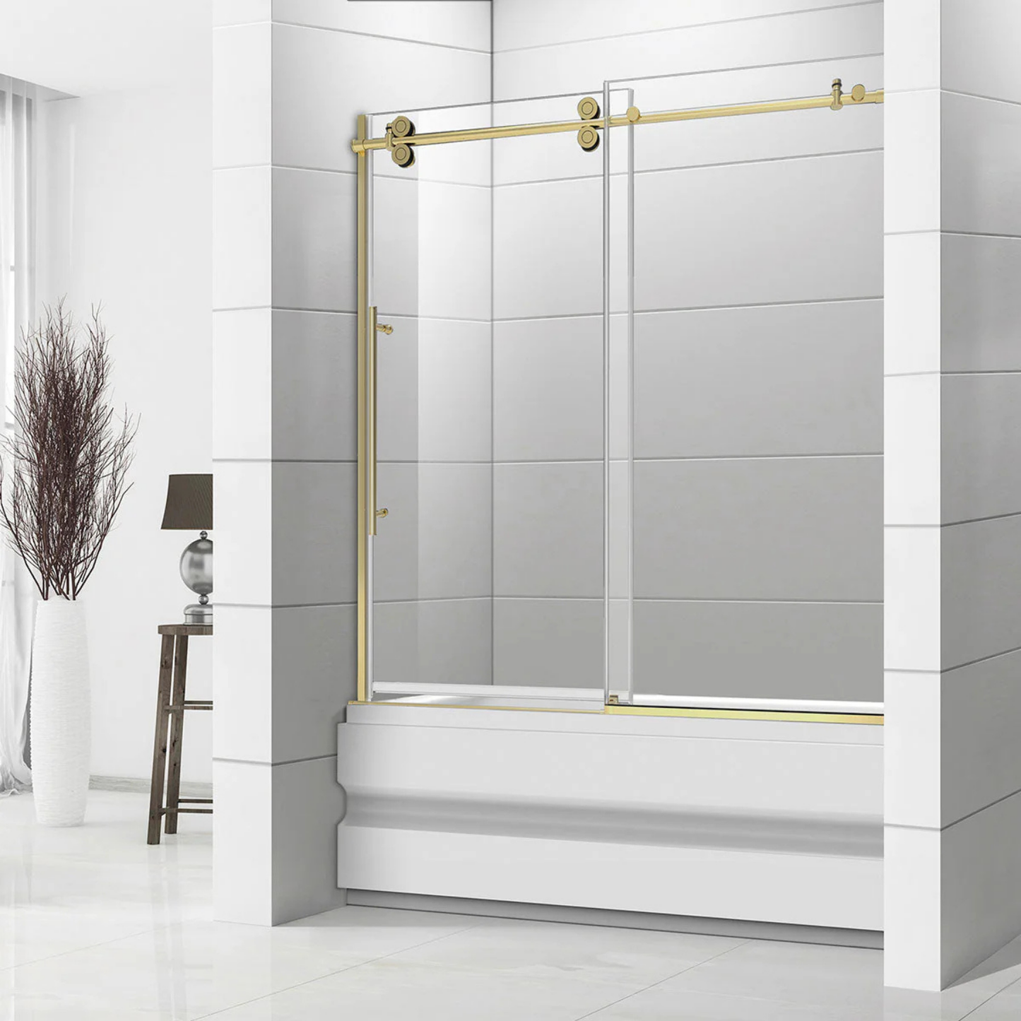 Bath Tub Frameless Sliding Shower Door