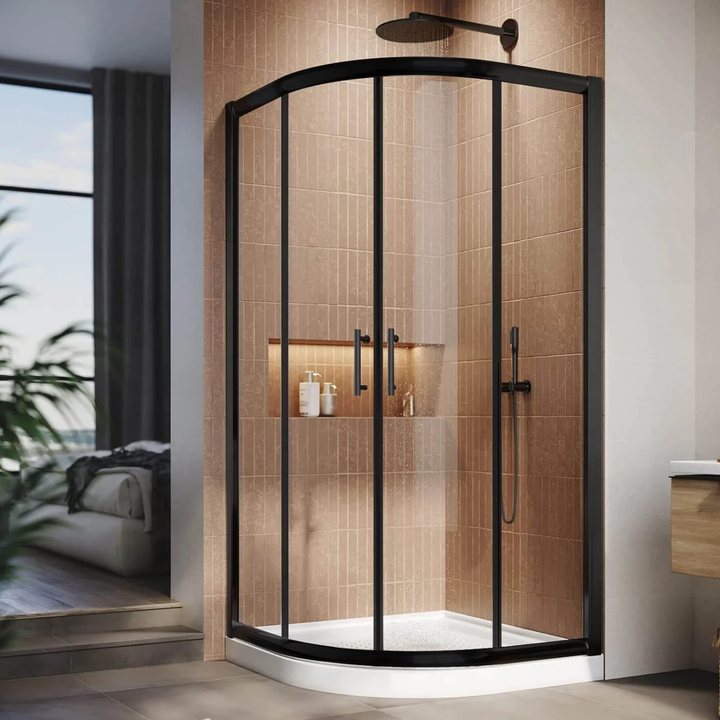 Round Bypass Double  Sliding shower door