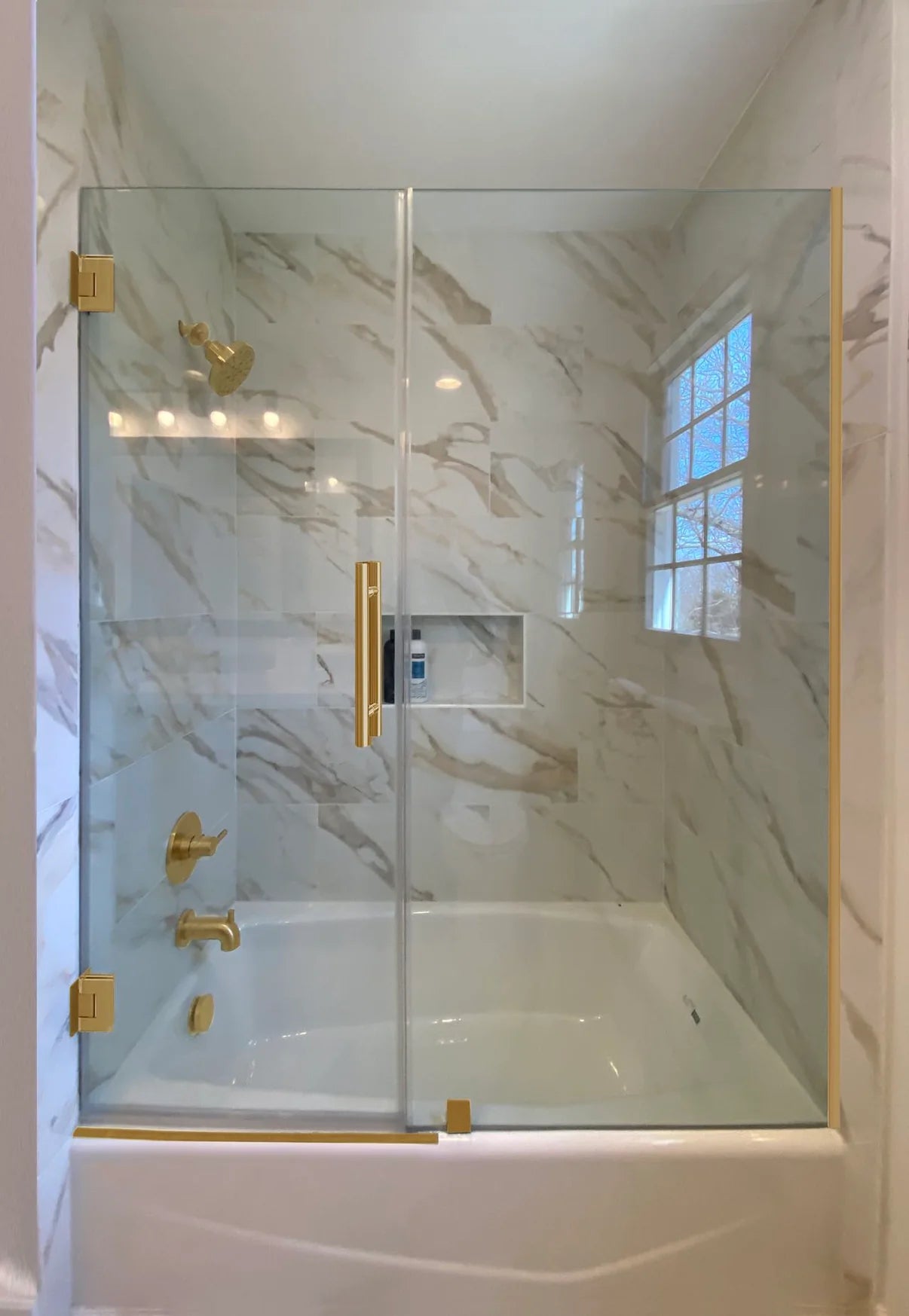 Bath Tub Frameless Hinge Shower Door