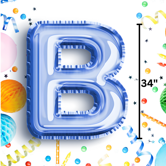 34" Blue Letter Foil Balloon